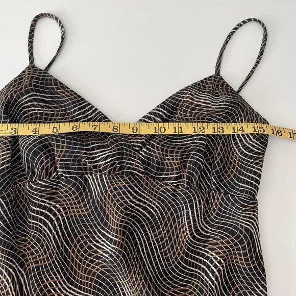 Vintage 90's Y2K Brown Whimsigoth Fairy Grunge Asymmetrical Hem Slip Dress Sz 4 - Picture 7 of 16